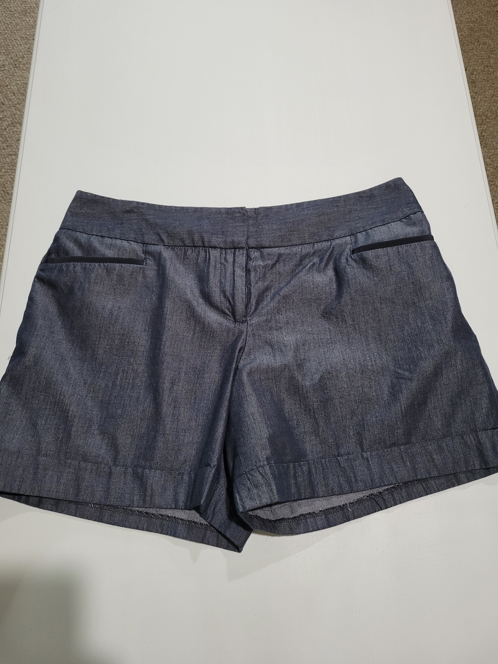 The Limited Dark Blue Chambray Tailored Shorts